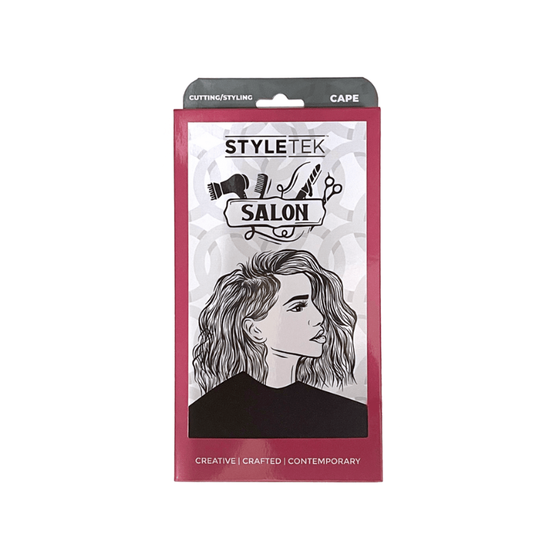 Styletek Solid Black Smooth Cutting Cape 45x60 - Professional Cape