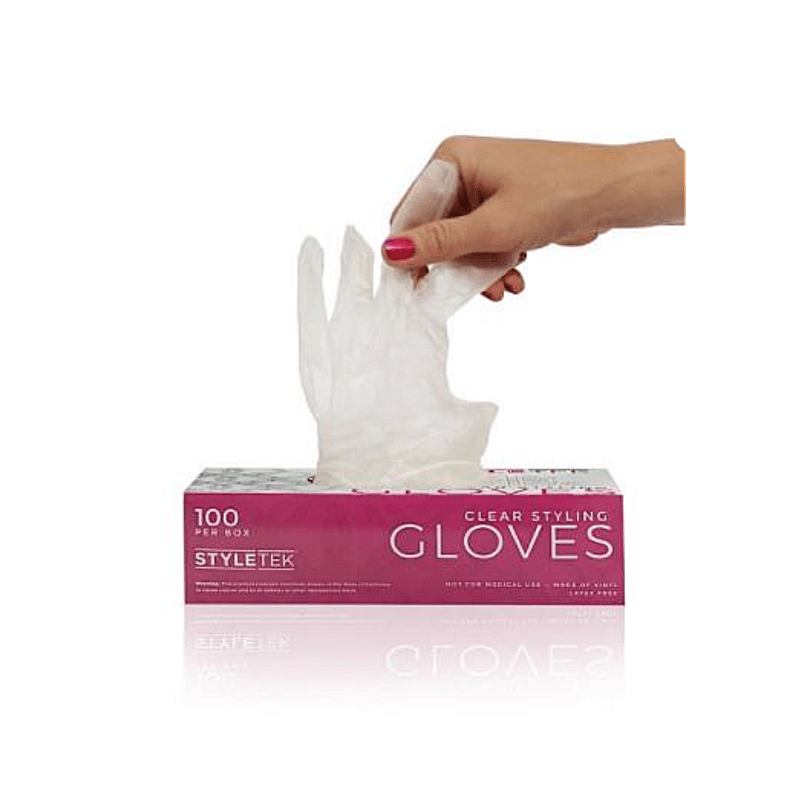 Styletek Clear Vinyl Powder Free Gloves - Professional Hair Accessories