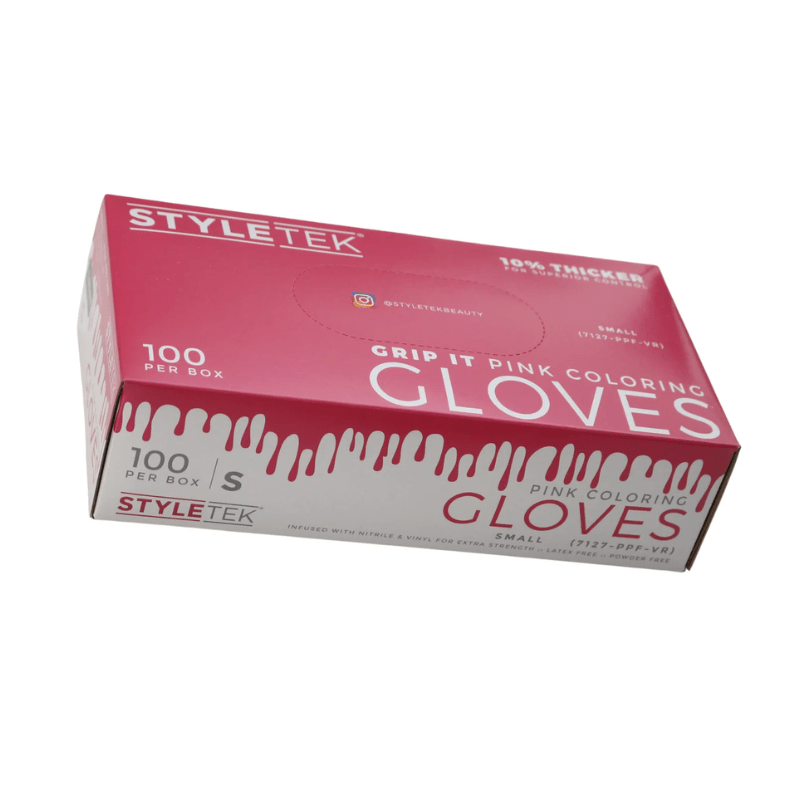 Styletek Pink Powder Free Gloves 100pk by Styletek | James Geidner Hair Studio, Vero Beach FL