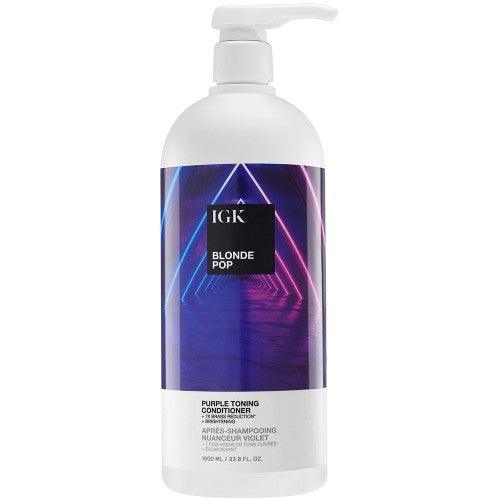 IGK BLONDE POP Purple Toning Conditioner 33.8oz - Professional Hair Care