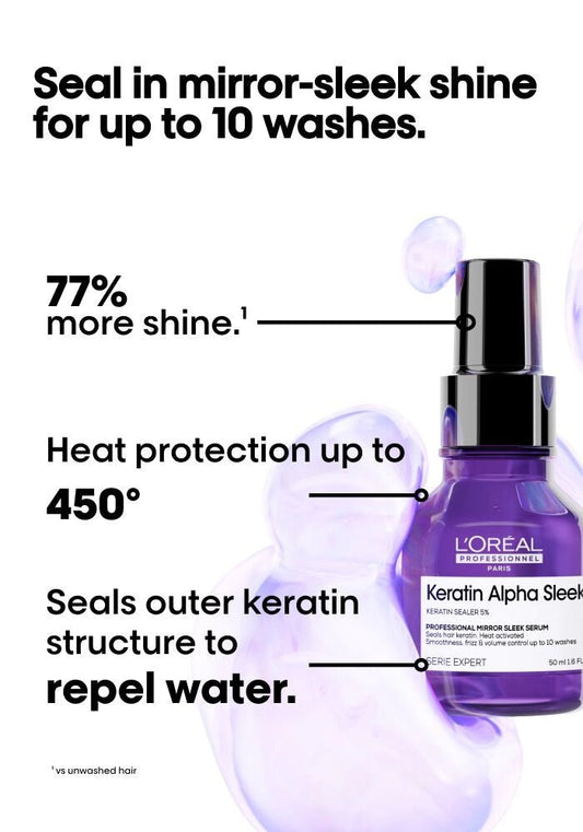 L'Oréal Professionnel Serie Expert Keratin Alpha Sleek Mirror Sleek Serum 1.69 oz - James Geidner Hair Studio