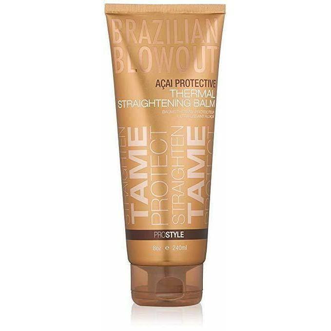 Brazilian Blowout Acai Protective Thermal Straightening Balm 8oz - Professional Hair Care