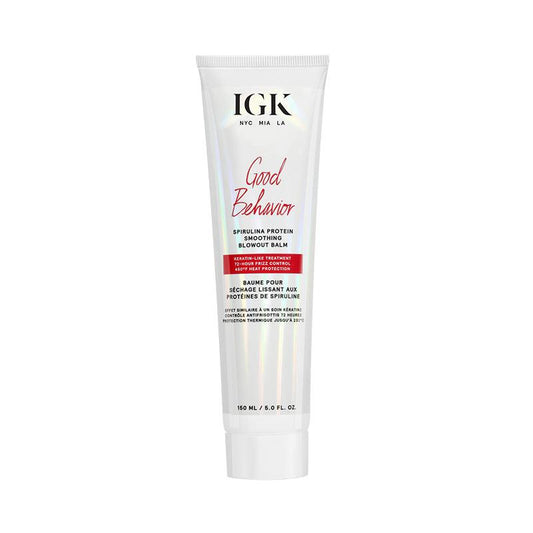 IGK GOOD BEHAVIOR Protein Smoothing Blowout Balm 5oz - Professional Hair Care