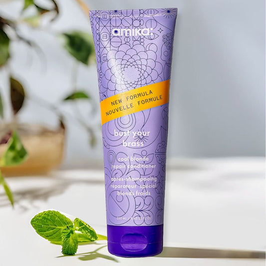 Amika Bust Your Brass Cool Blonde Repair Conditioner 8.2 oz - James S Geidner Inc