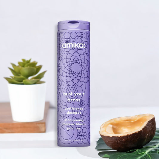Amika Bust Your Brass Cool Blonde Repair Shampoo 10.1 oz - James S Geidner Inc