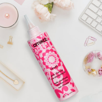 Amika Reset Pink Charcoal Scalp Cleansing Oil 6.7 oz - James S Geidner Inc