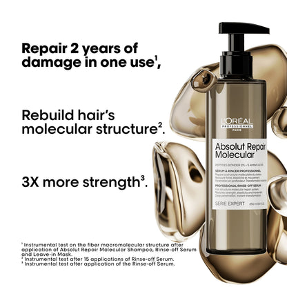 L'Oreal Absolut Repair Molecular Repair Rinse Off Serum 8.45oz - James Geidner Hair Studio