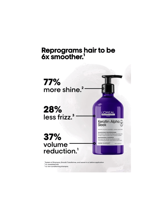L'Oréal Professionnel Serie Expert Keratin Alpha Sleek Anti - Frizz Shampoo - James Geidner Hair Studio